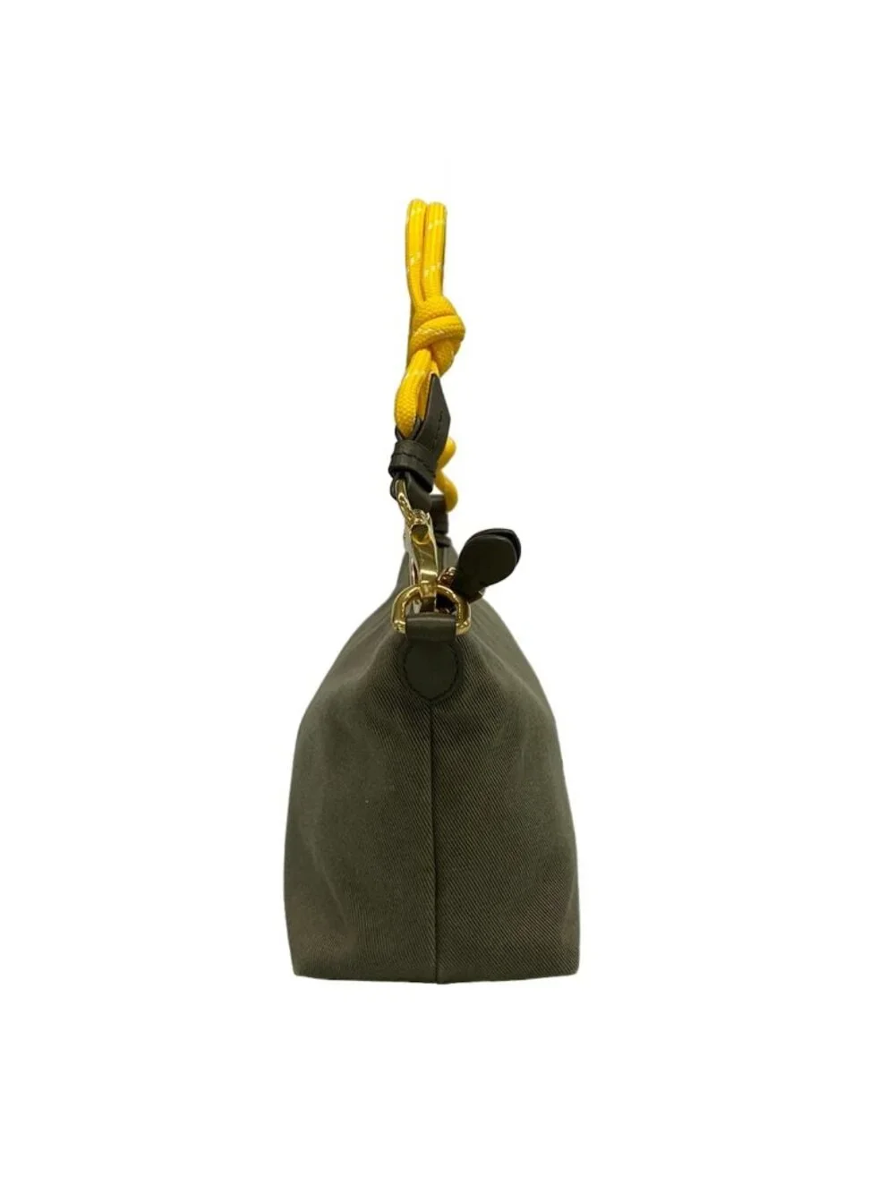 Miu Miu Handbag Spirit Gabardine Pouch Khaki Cotton